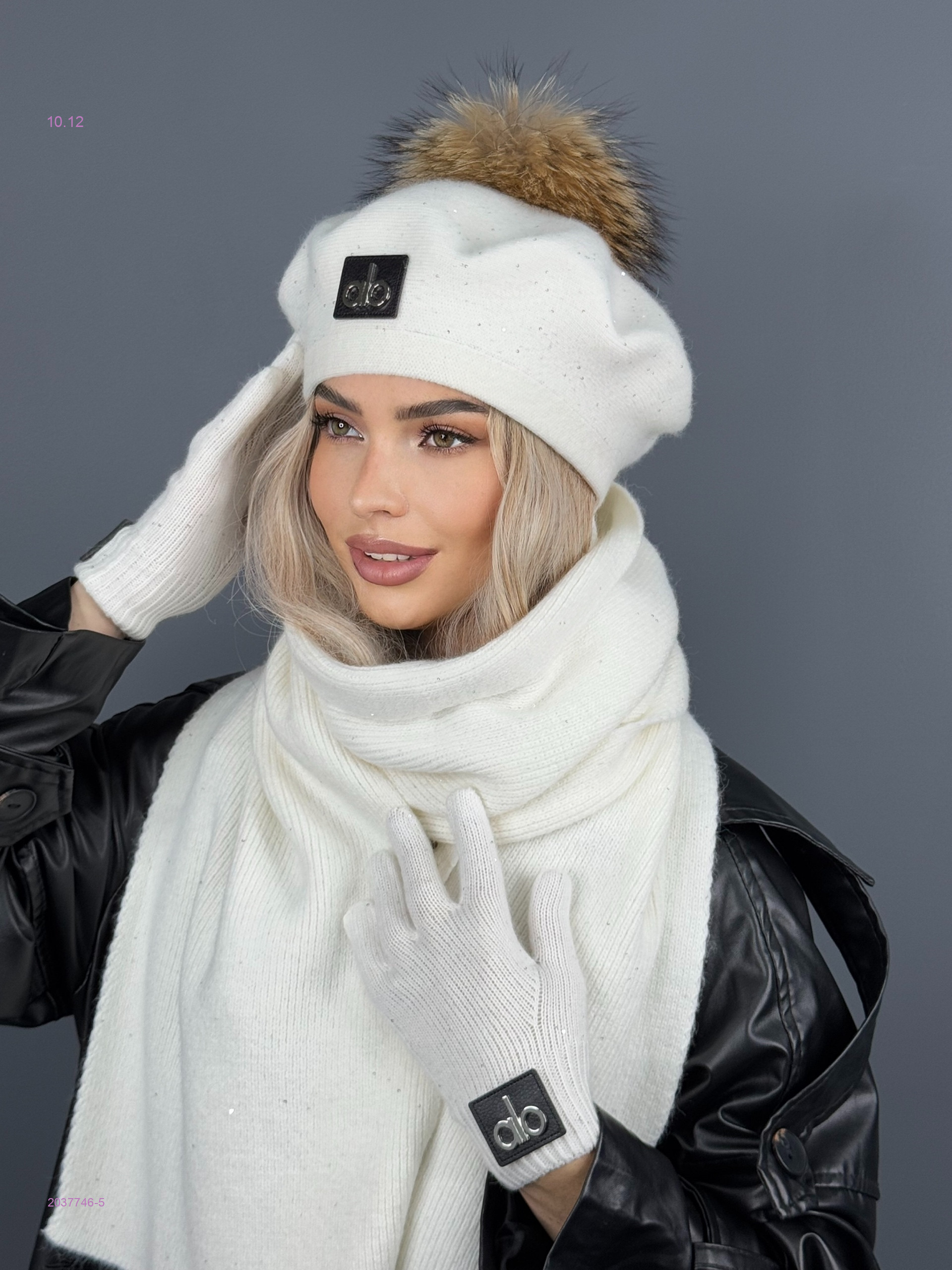 Берет + шаф + варежки 2037746-5