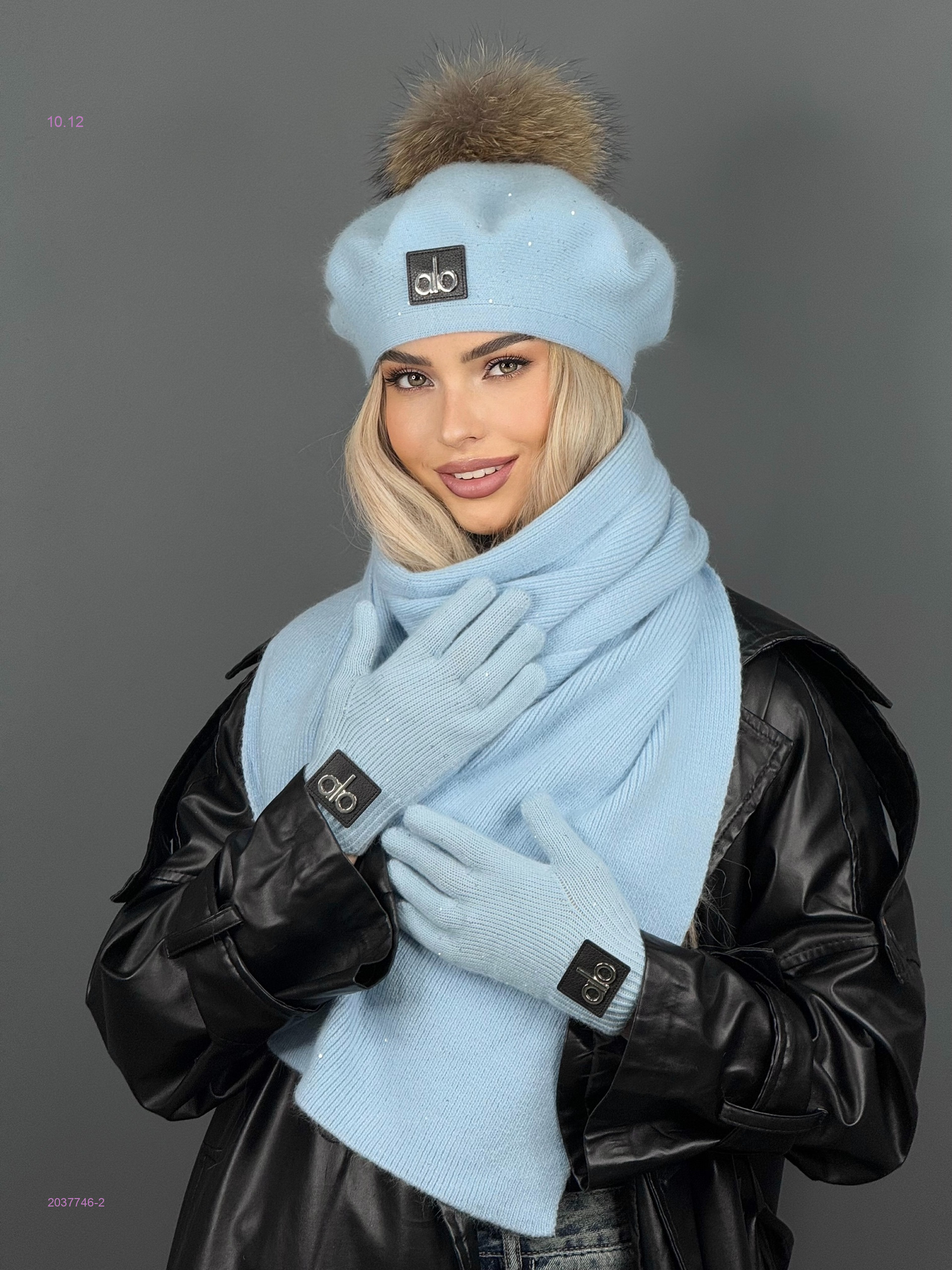 Берет + шаф + варежки 2037746-2