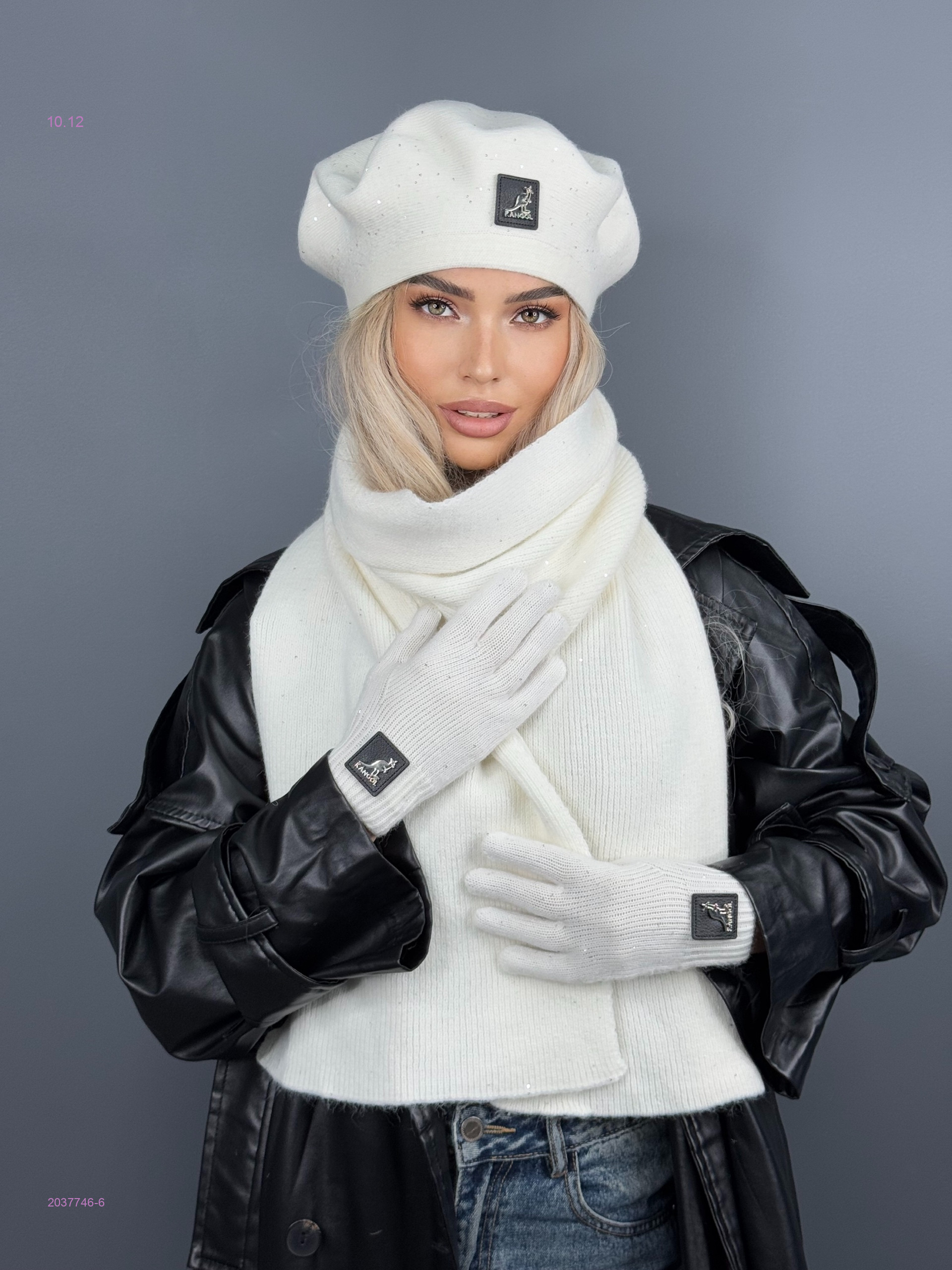 Берет + шаф + варежки 2037746-6
